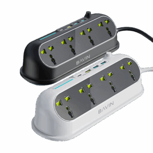 Multiprise BAVIN PC823EU avec 4 Ports USB, 4 prises de courant